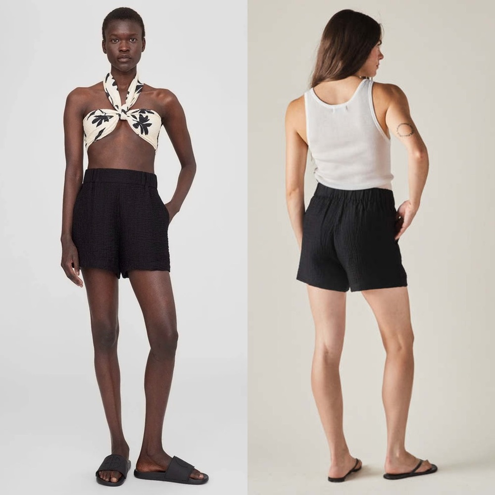 ANINE BING Sporty Textured Elastic Waist Pull On Preppy Scandi Girl Koa Short XS